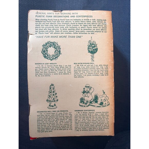 Vintage Package Holiday House Christmas Balls Decorations Star Band Satin Blue - Picture 6 of 9